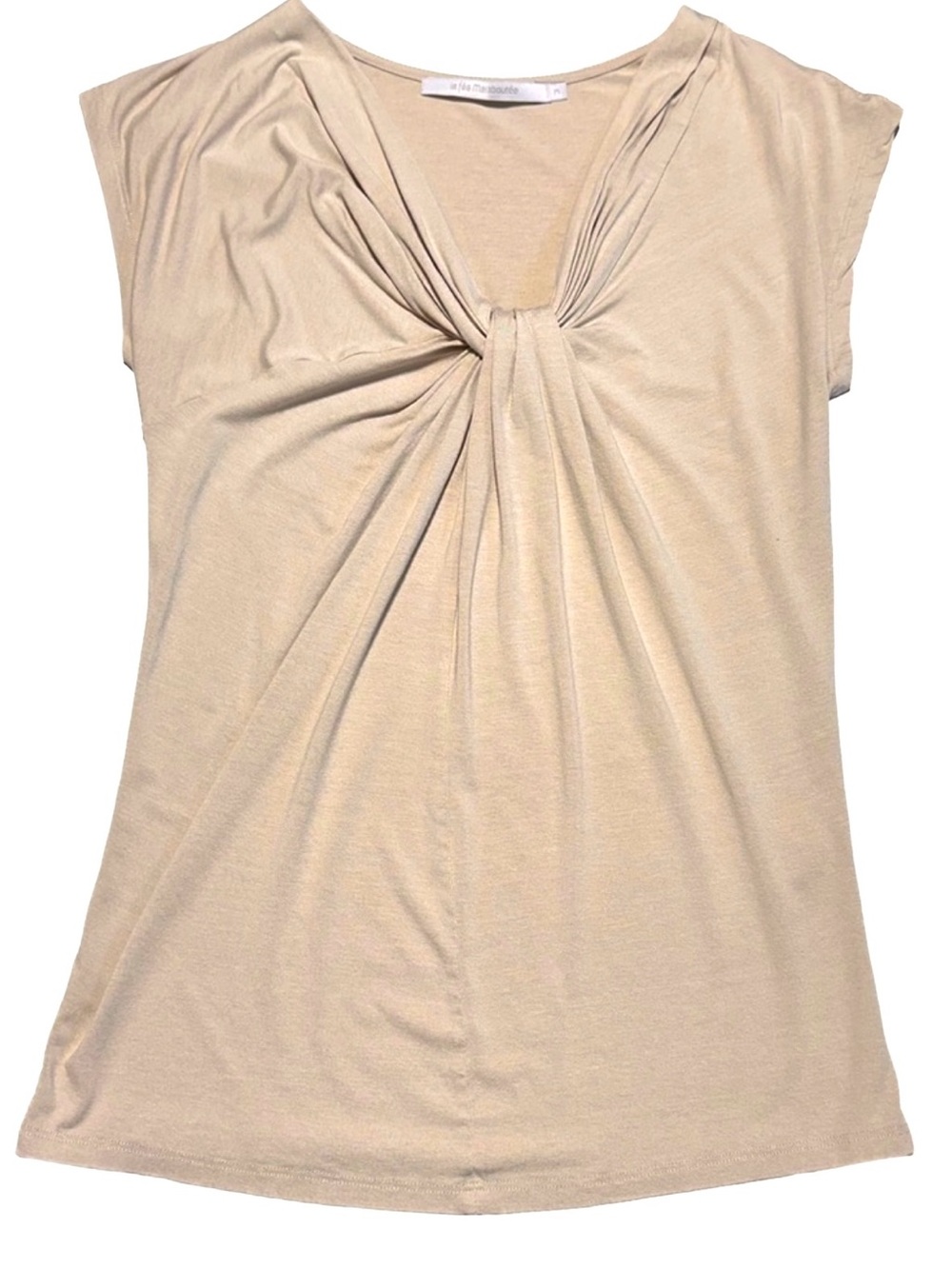 LA FEE MARABOUTEE Made in Italy Draped Twist Top Quiet Luxury